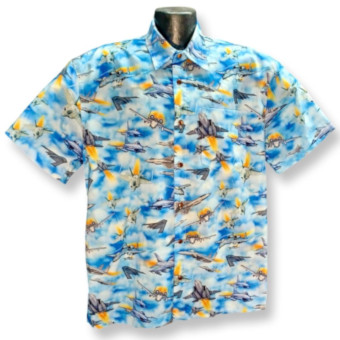 Fighter Jets Hawaiian Shirt- Made in USA- Cotton